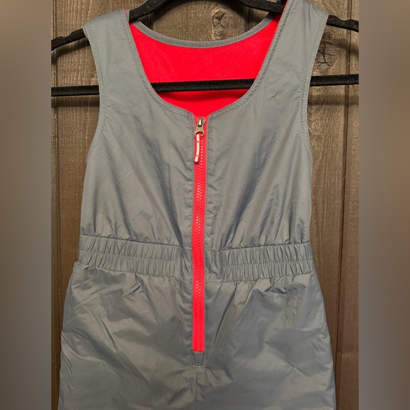 Columbia Gray/Red Out Grow Snow Ski Snowboard Pant Bibs Overalls XS Kids Unisex - Picture 4 of 10